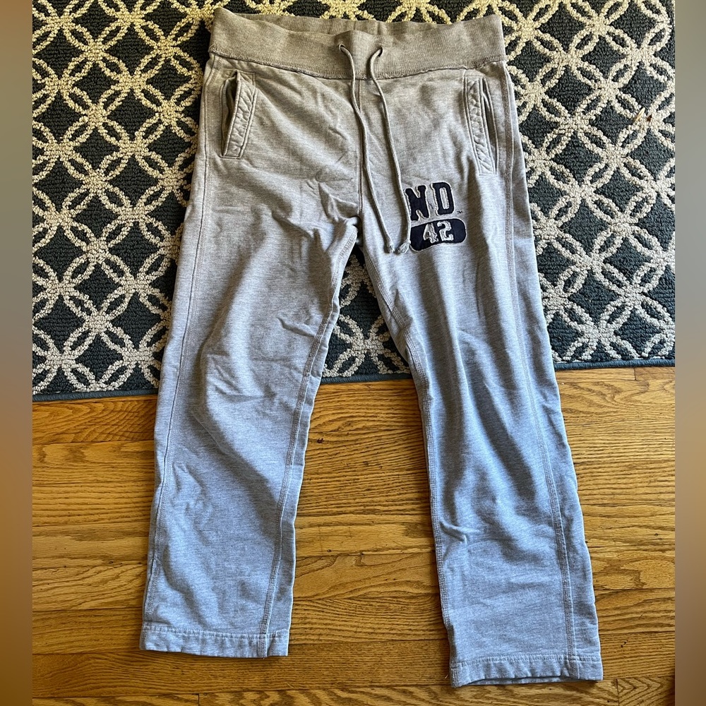 gray drawstring pants wear, women or men